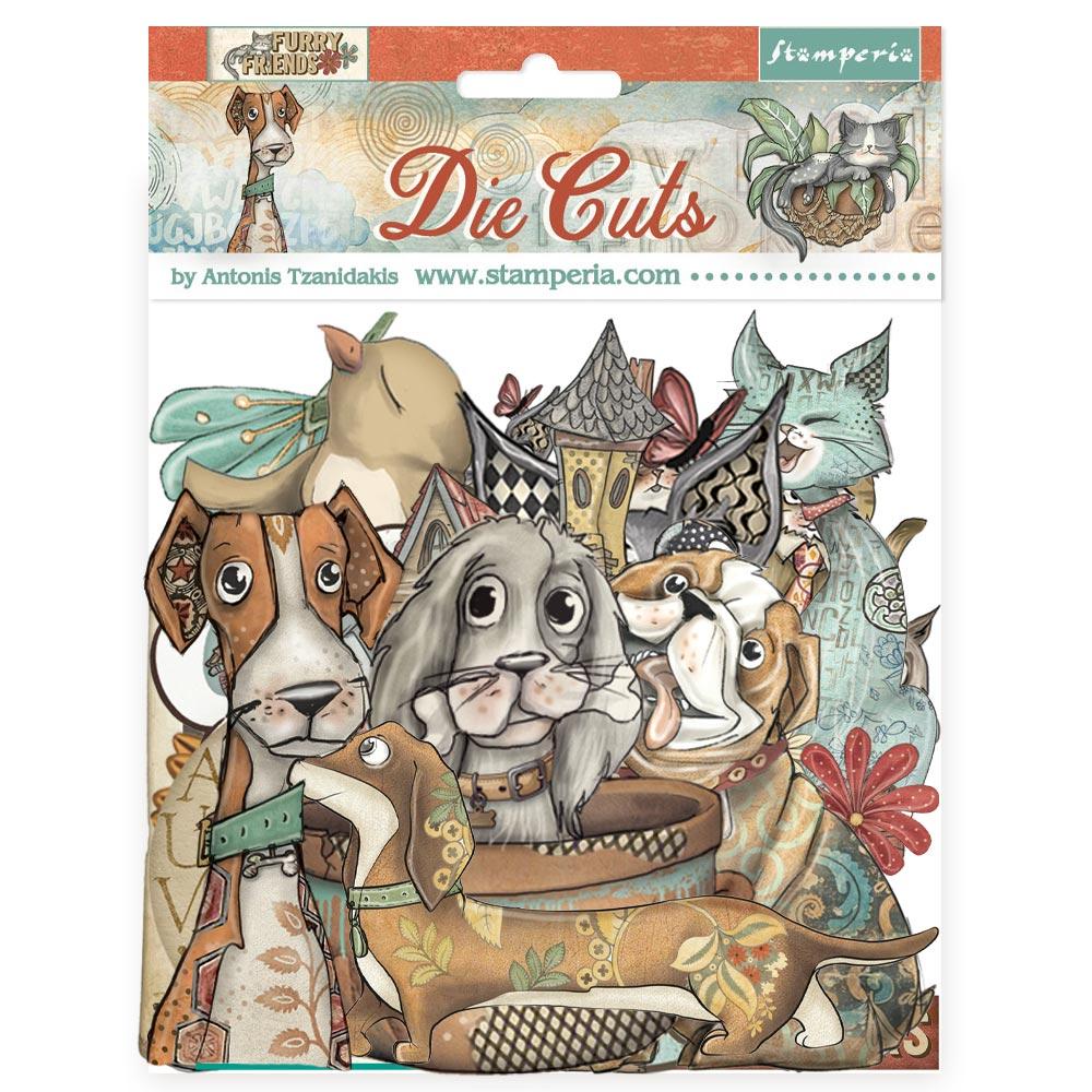 DFLDC121 Stamperia Furry Friends Die Cuts Assorted (47 pcs)