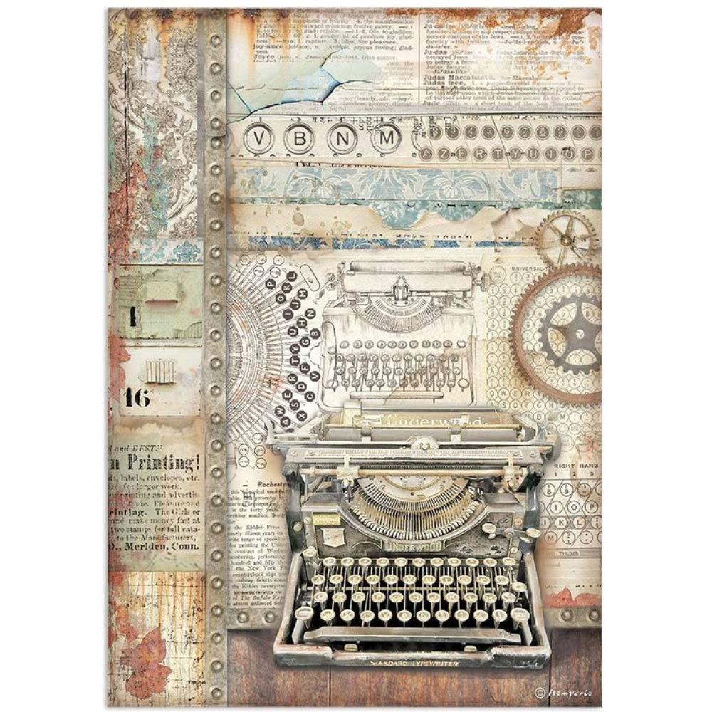 Stamperia A4 Rice Paper Lady Vagabond Lifestyle Typing #4646