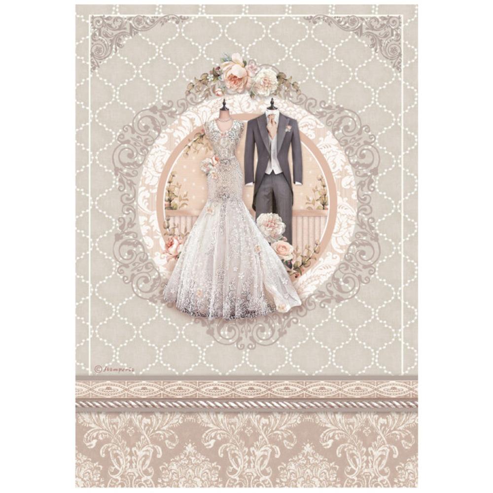 Stamperia A4 Rice Paper You and Me Wedding Dress DFSA4695
