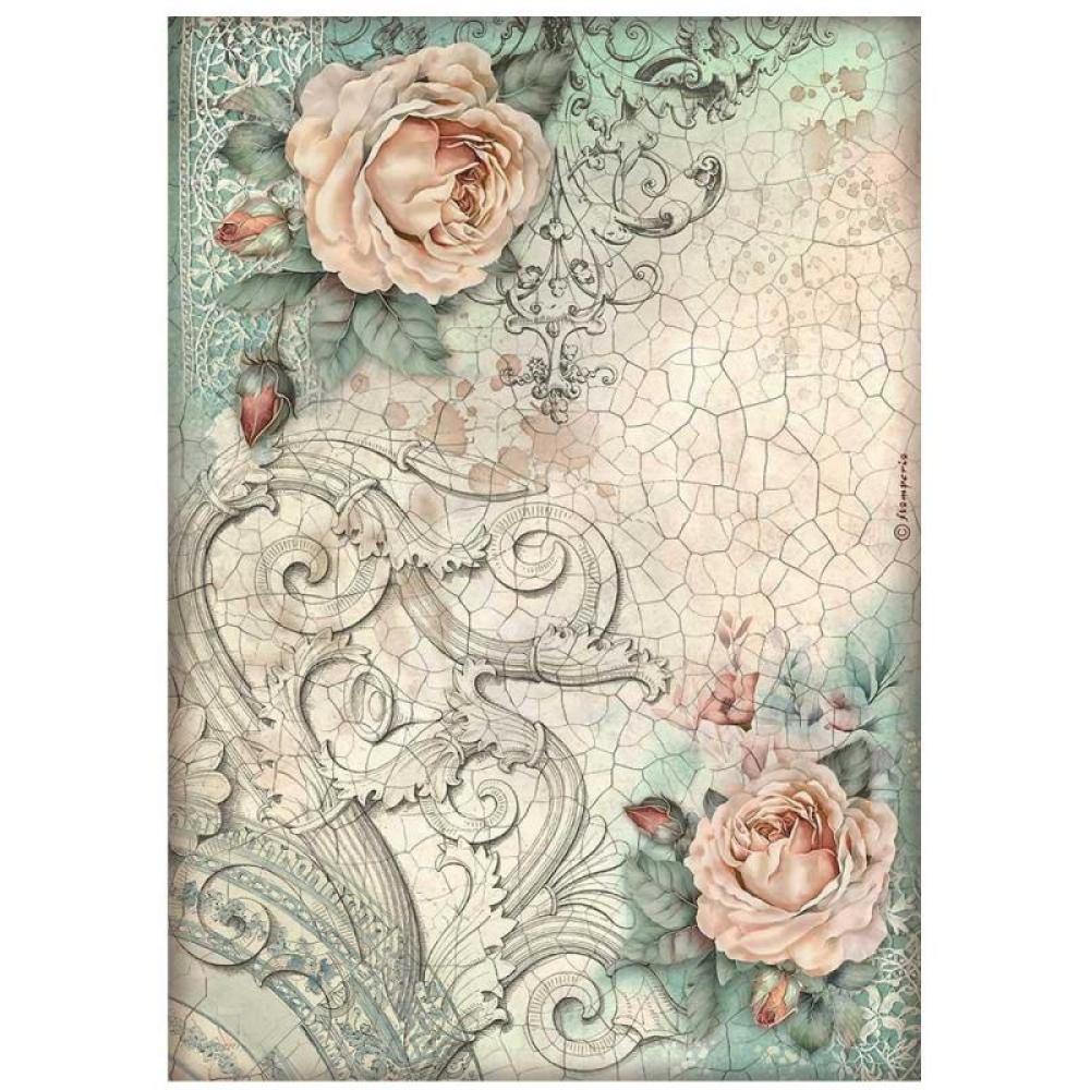 DFSA4853 Stamperia Brocante Antiques A4 Reispapier Roses