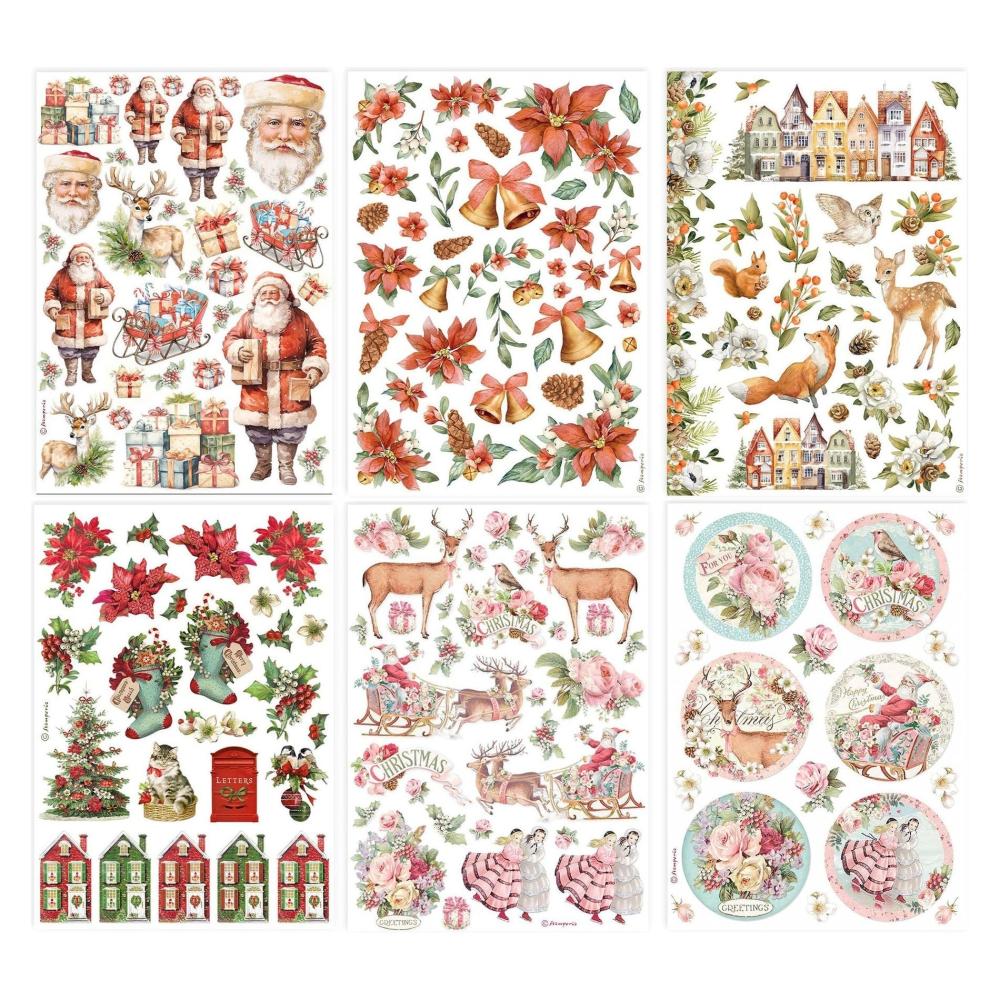 DFSA4XCX Stamperia Christmas A4 Reispapier SET
