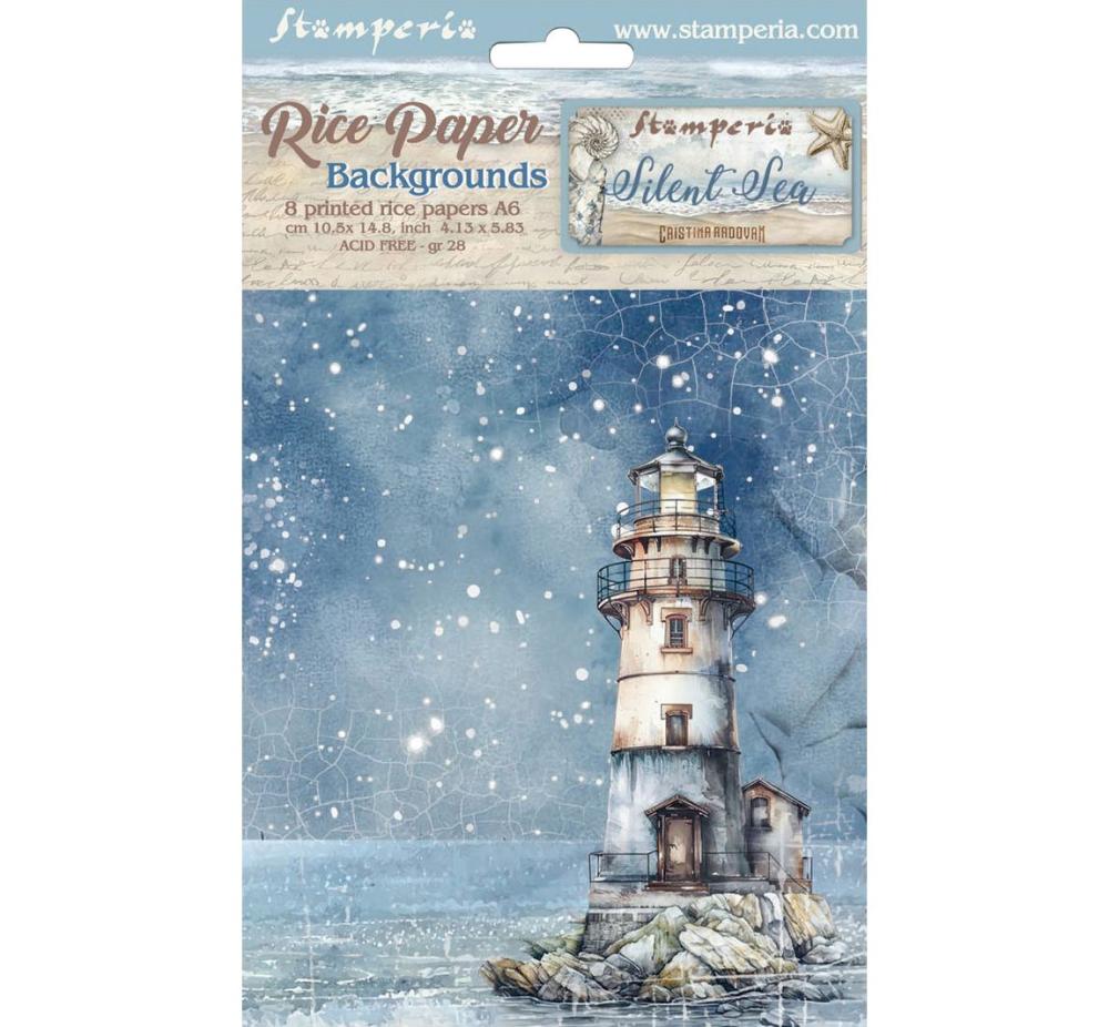 DFSAK6040 Stamperia Silent Sea A6 Rice Paper Backgrounds SET