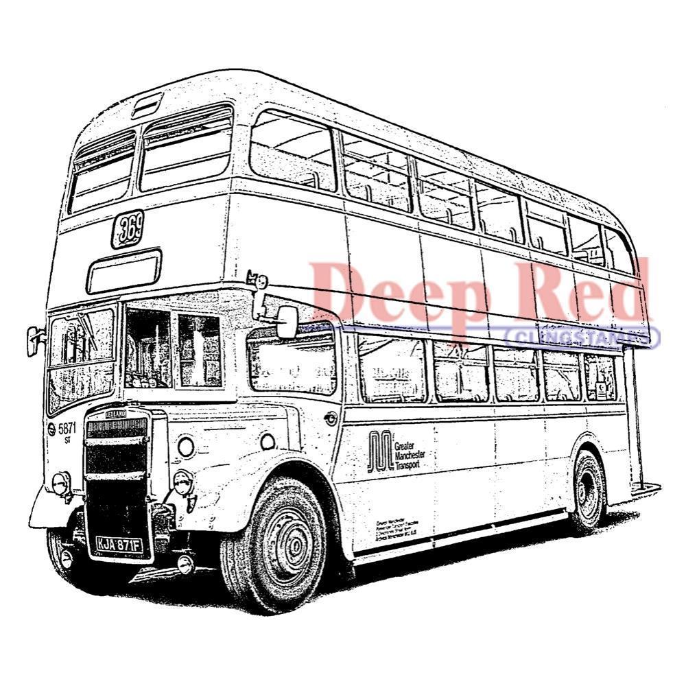 Deep Red Clingstempel - Double Decker Bus