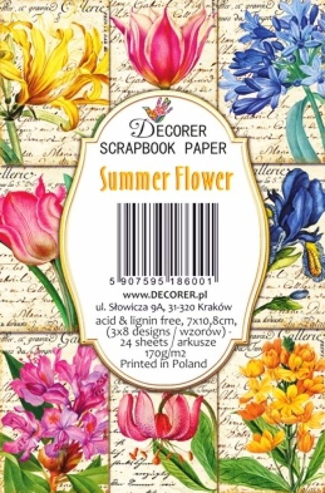 Decorer Mini Scrapbook Paper Set Summer Flowers