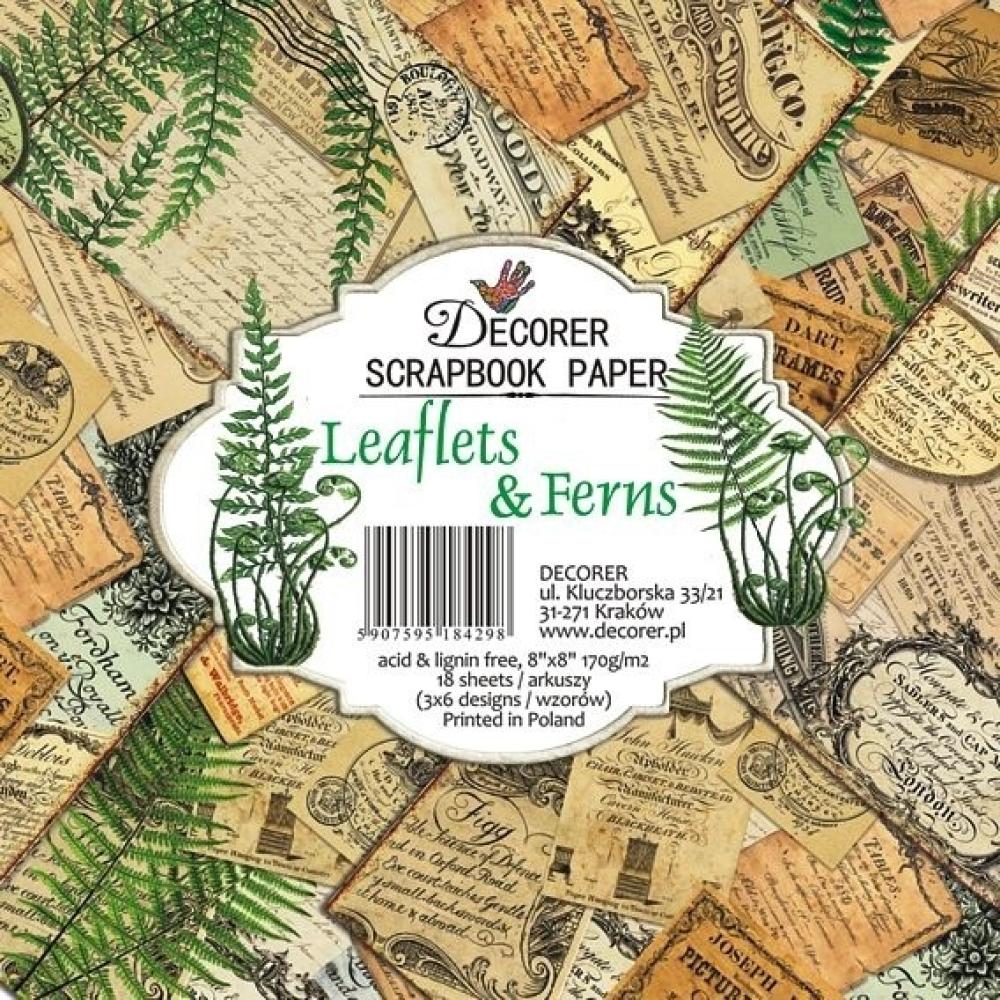 #429 Decorer 8x8 Paper Pad Leaflets & Ferns