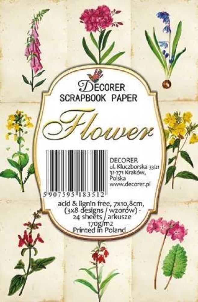 Decorer Mini Scrapbook Paper Set Flower