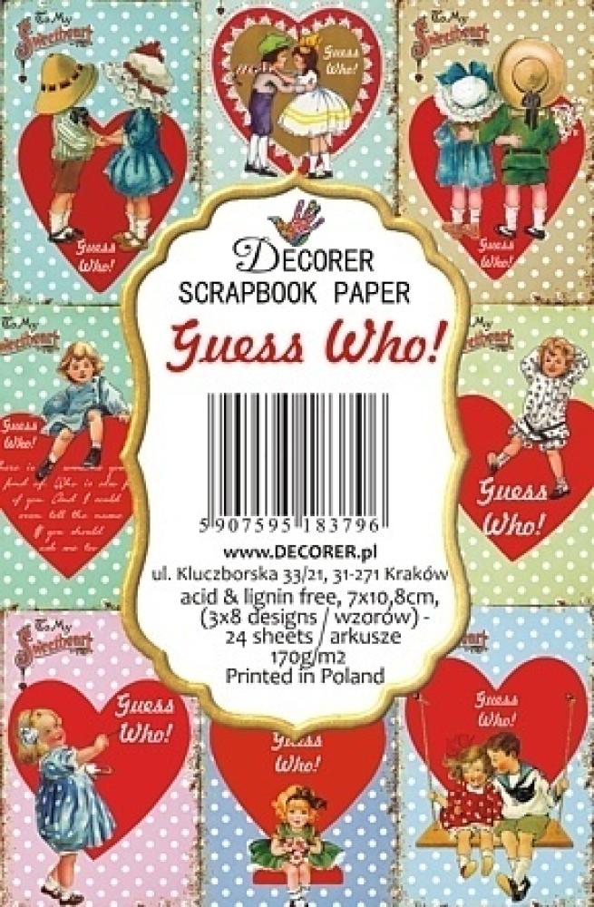 Decorer Mini Scrapbook Paper Set Guess Who