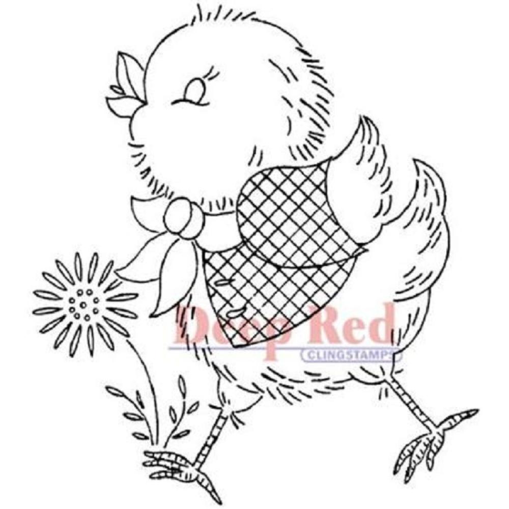 Deep Red Cling Stamp Spring Chicken