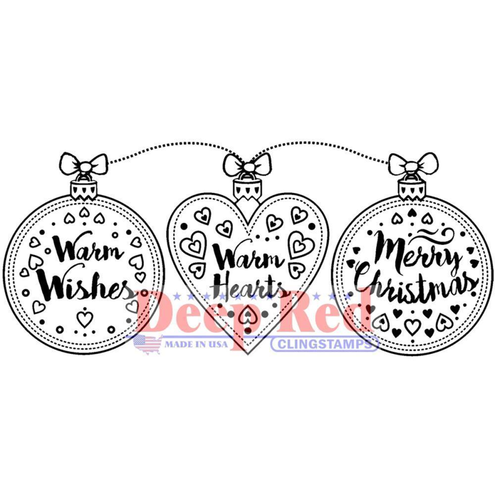 Deep Red Cling Stamp  Warm Hearts #3X405580