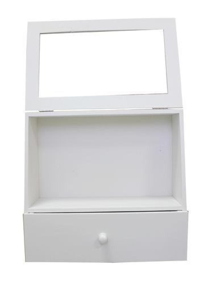 Display Case With Storage Drawer White