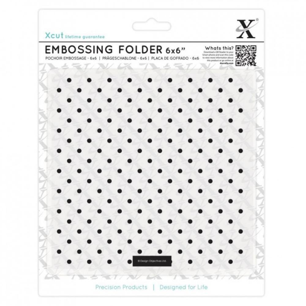 DoCrafts XCUT 6x6 Embossing Folder Small Polka Dot #515170