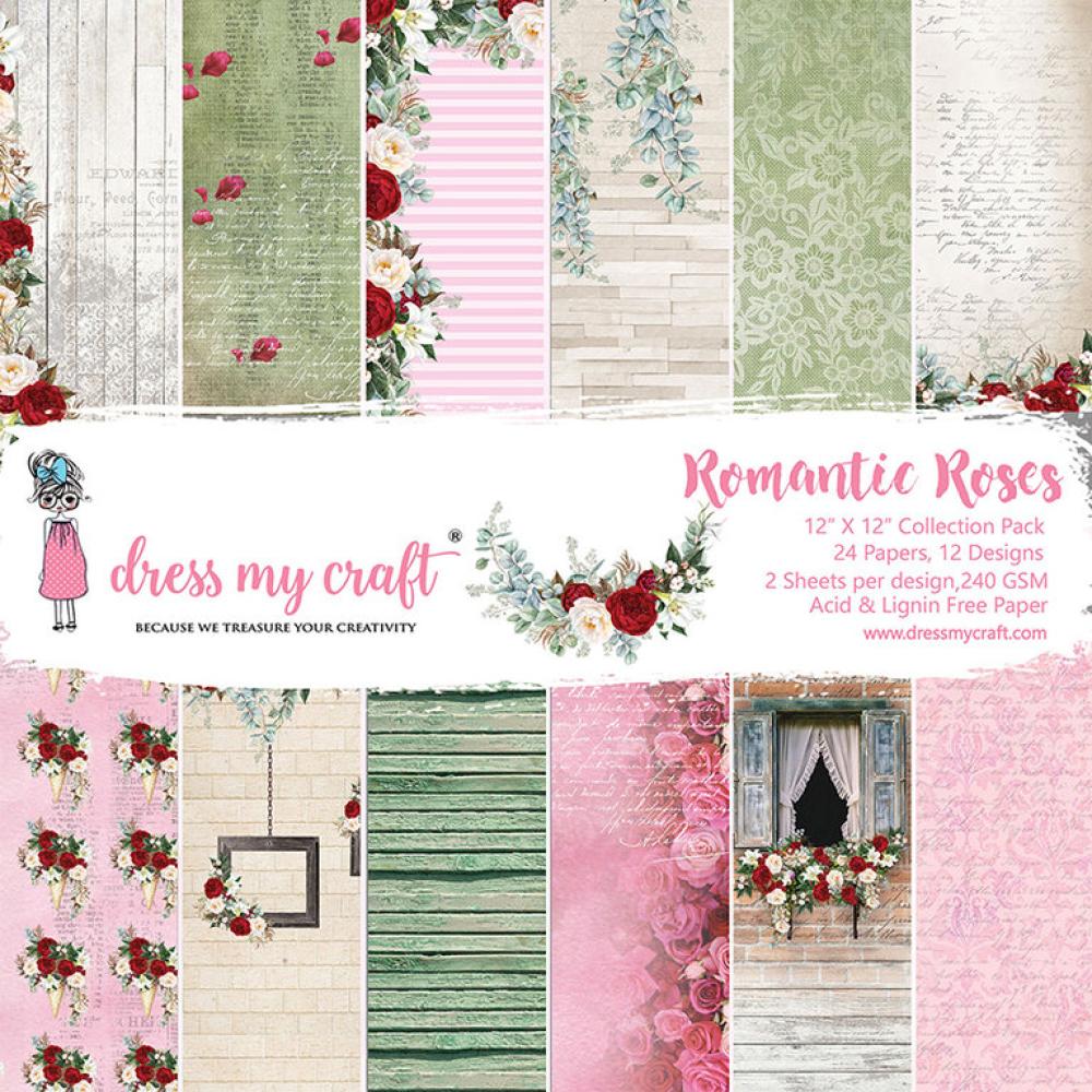 Dress My Craft 12x12 Paper Pad Romantic Roses