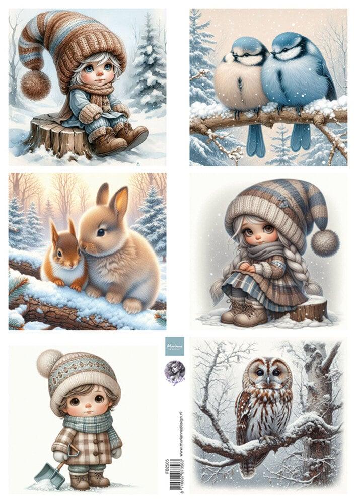 FB2505 Marianne Design Decoupage Sheet A4 by Fairybells Dreamy Winter