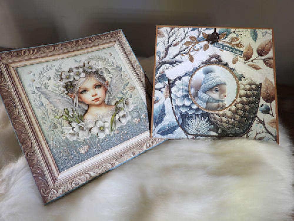 Fairybells Art Journaling & Card Making Backgrounds Winter Blue Set 3