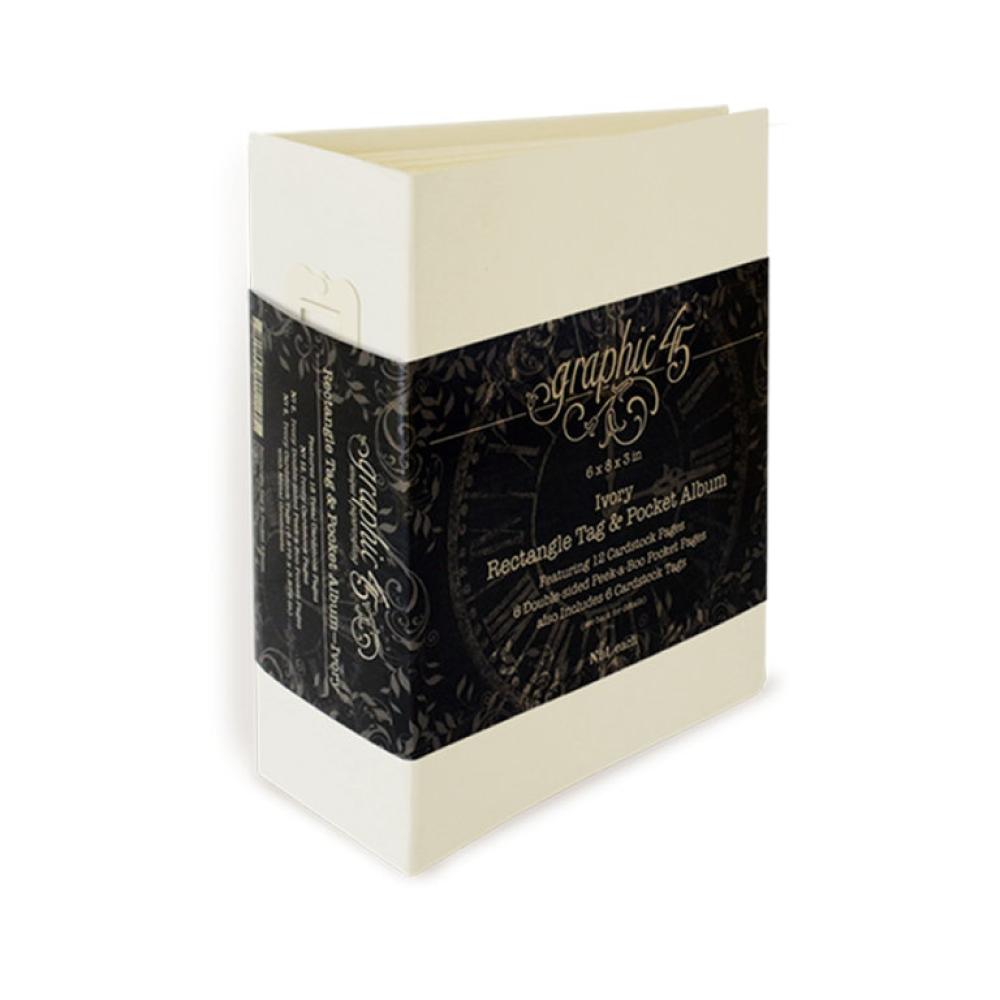 Graphic 45 Rectangle Tag & Pocket Album - Ivory (4501518)