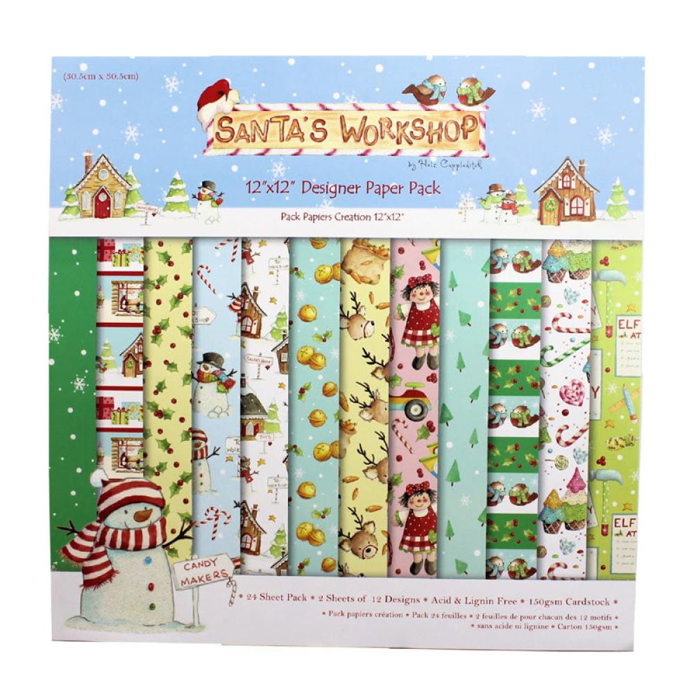 Helz Cuppleditch Santa`s Workshop 12x12 Paper Pack