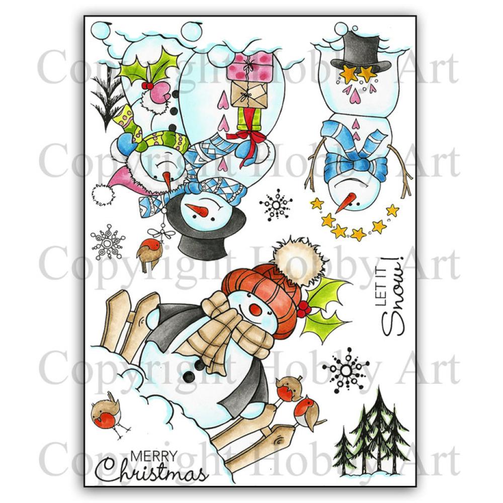 Hobby Art Clear Stamps Snowmen Buddies CS319D