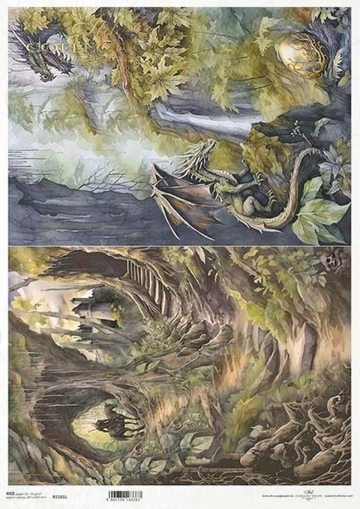 ITD Collection A3 Rice Paper Mysterious Creatures R1161L