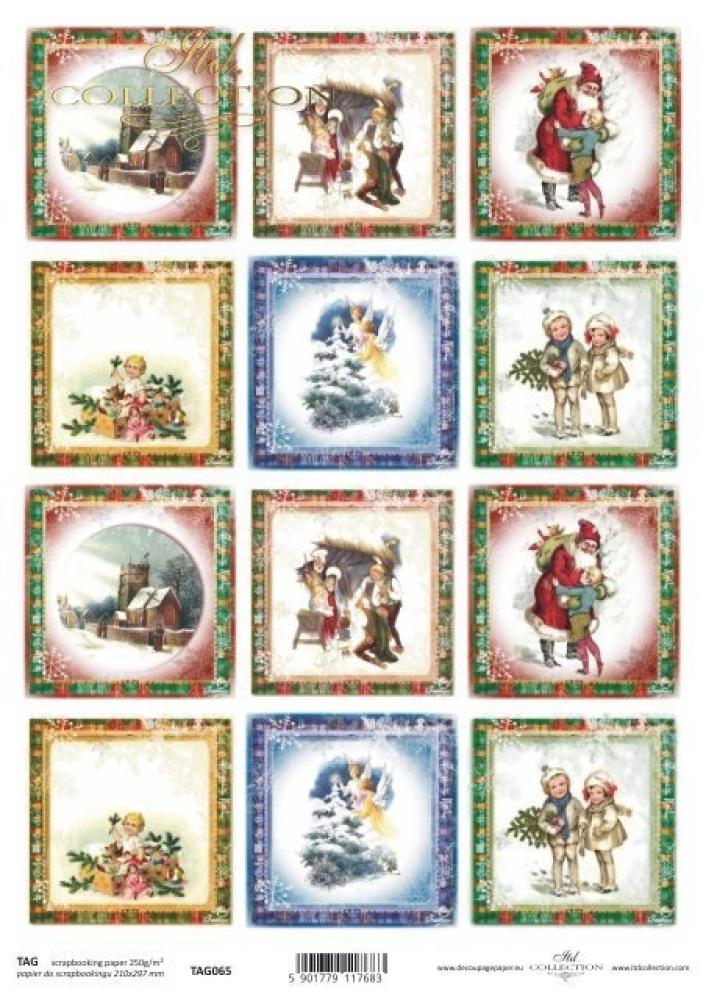 ITD Collection Christmas Time A4 Scrapbooking Paper TAG0065