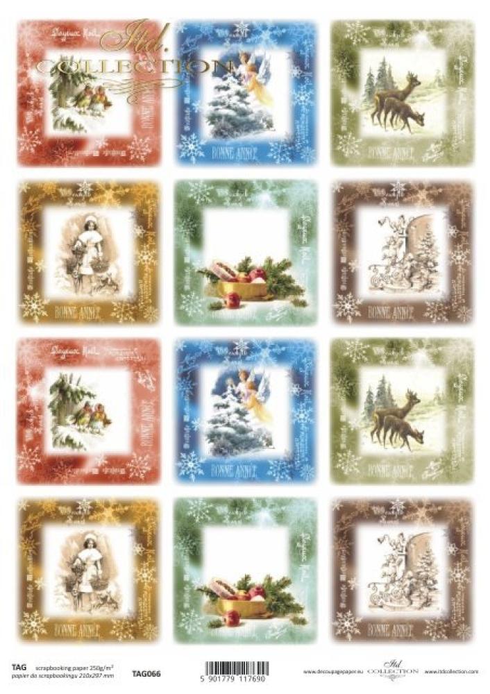 ITD Collection Christmas Time A4 Scrapbooking Paper TAG0066