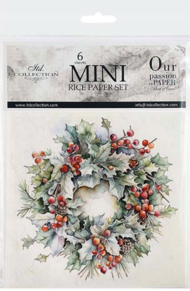 ITD Collection Mini Rice Paper Set Winter Wreaths RSM100