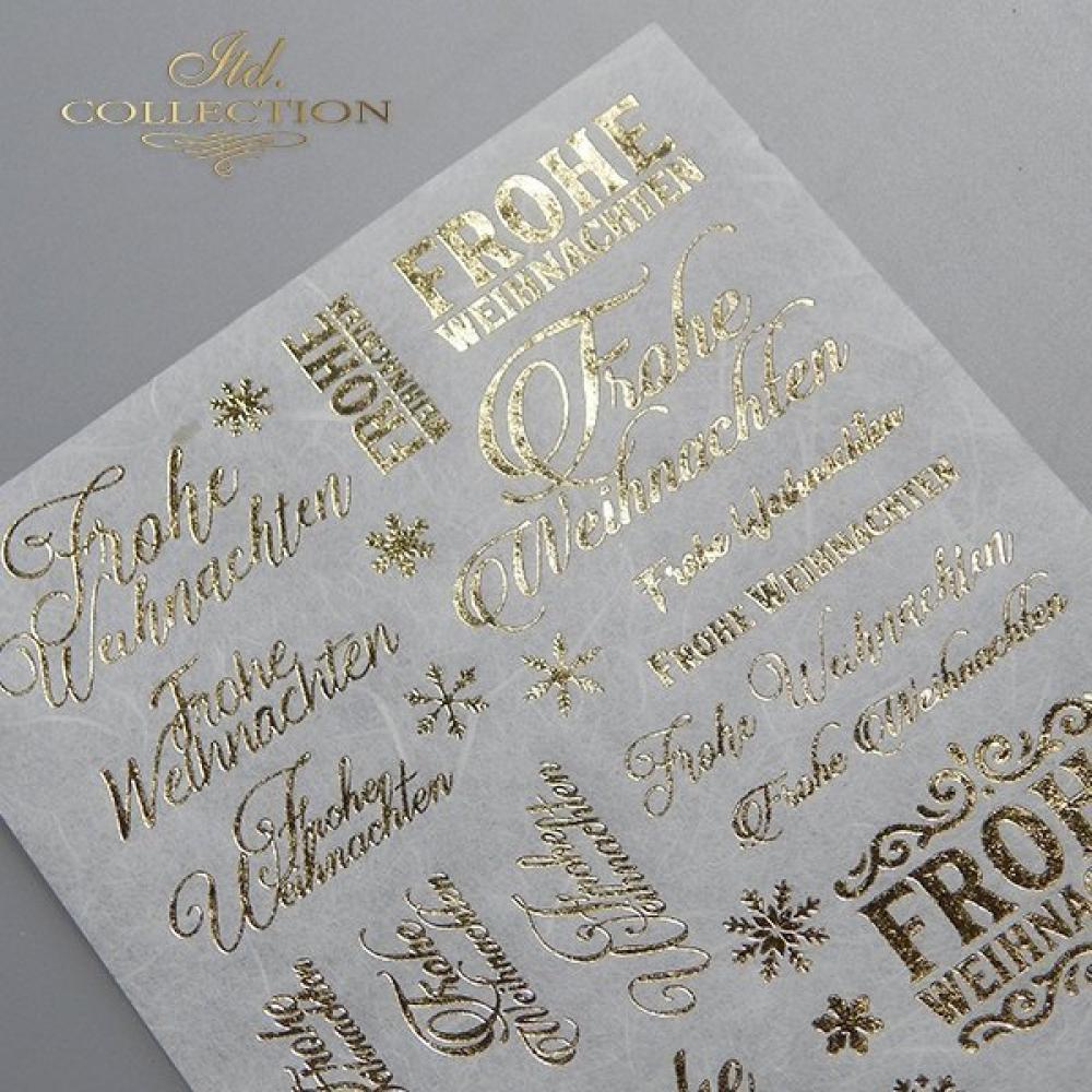 ITD A5 Rice Paper Frohe Weihnachten Hot Foil Gold #05