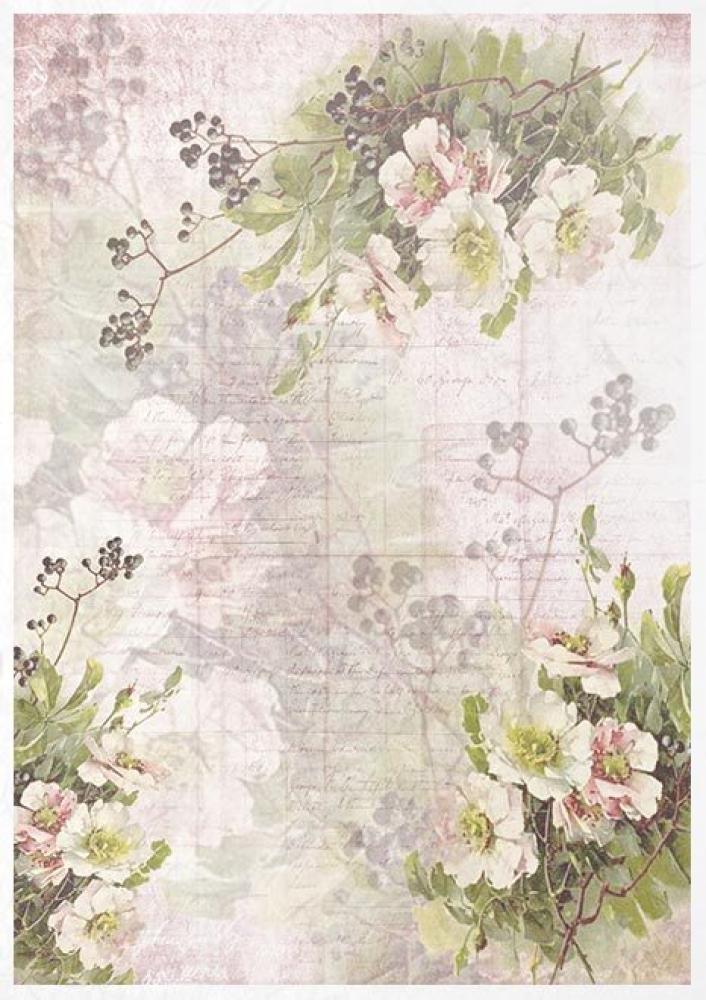 ITD Collection A4 Rice Paper Creative Set Beautiful Flowers