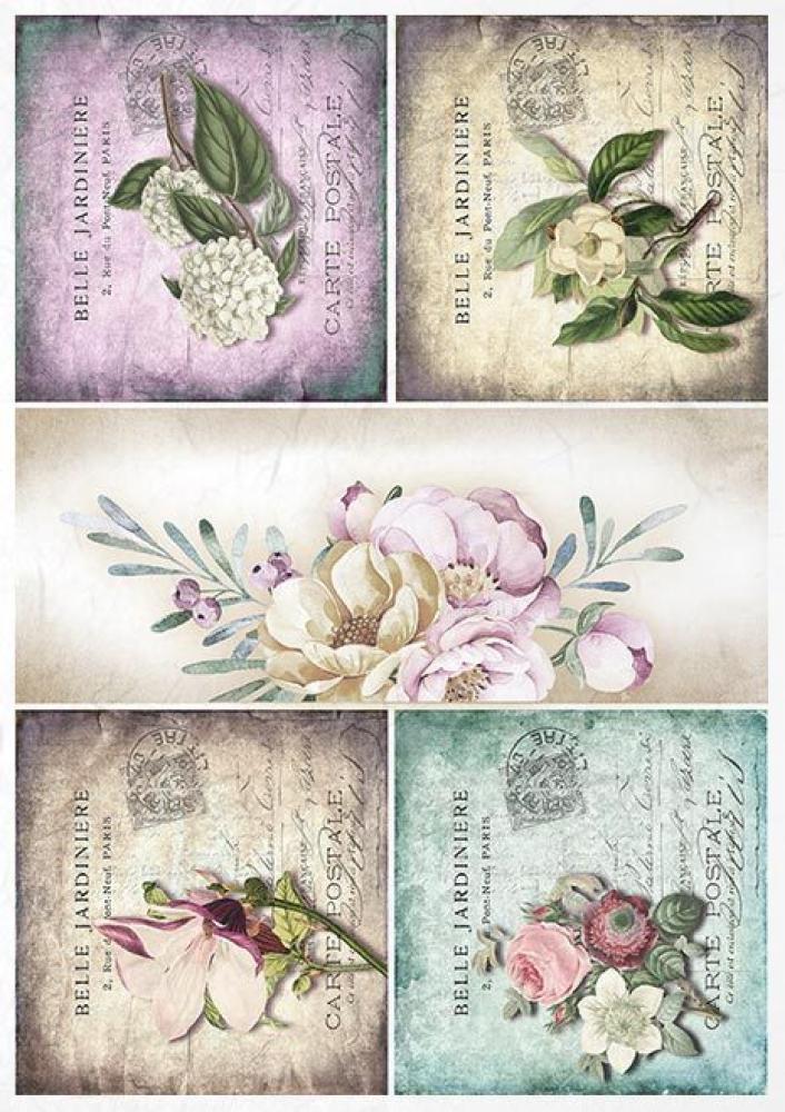 ITD Collection A4 Rice Paper Creative Set Beautiful Flowers