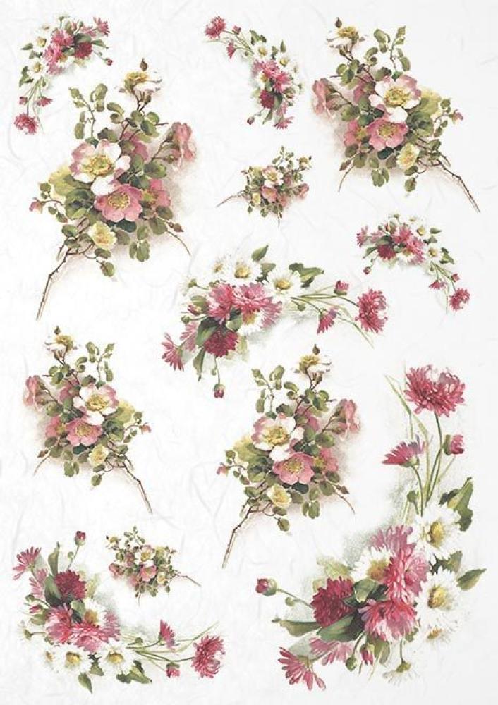 ITD Collection A4 Rice Paper Creative Set Beautiful Flowers