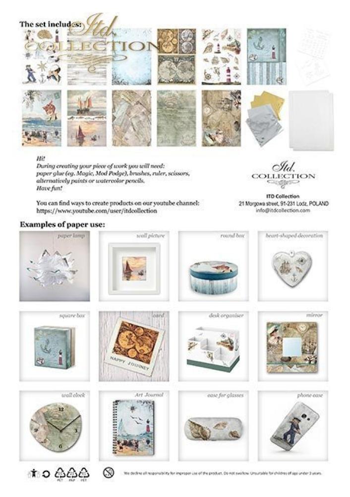 ITD Collection A4 Rice Paper Creative Set Sea Stories