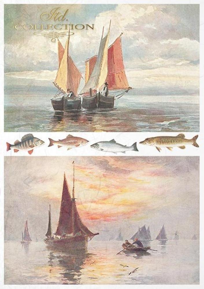 ITD Collection A4 Rice Paper Creative Set Sea Stories