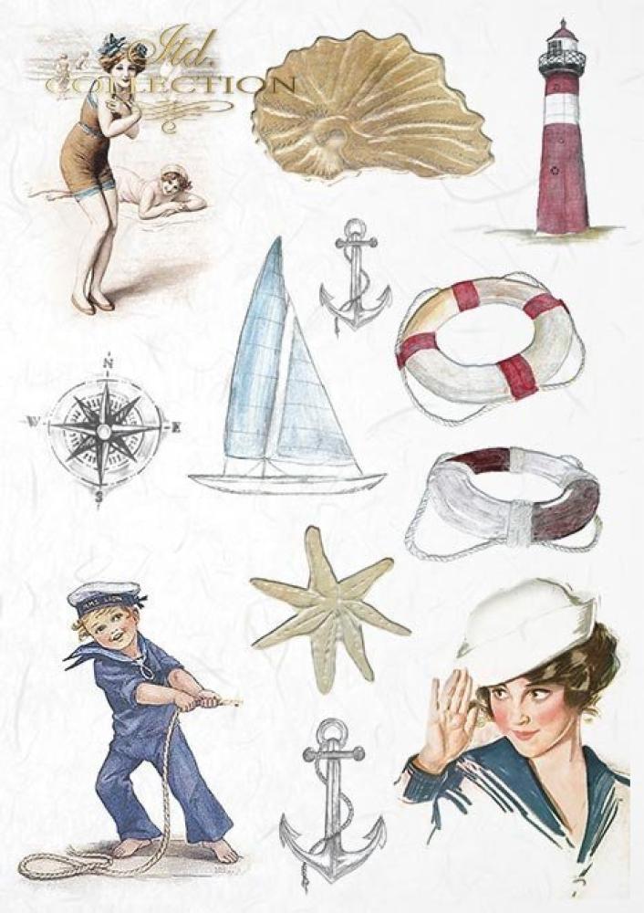 ITD Collection A4 Rice Paper Creative Set Sea Stories