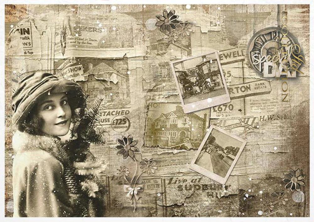 ITD Collection A4 Rice Paper Creative Set Vintage Style