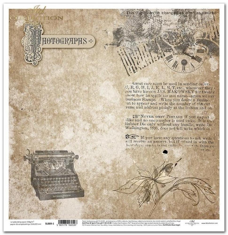 ITD Collection  Paper Pad 12x12 Secrets Old Journal