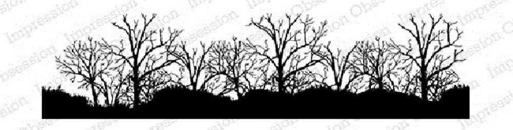 Impression Obsession Cling Stamp Tree Border