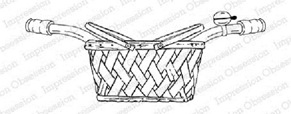 Impression Obsession Cling Stamp Vintage Bicycle Basket