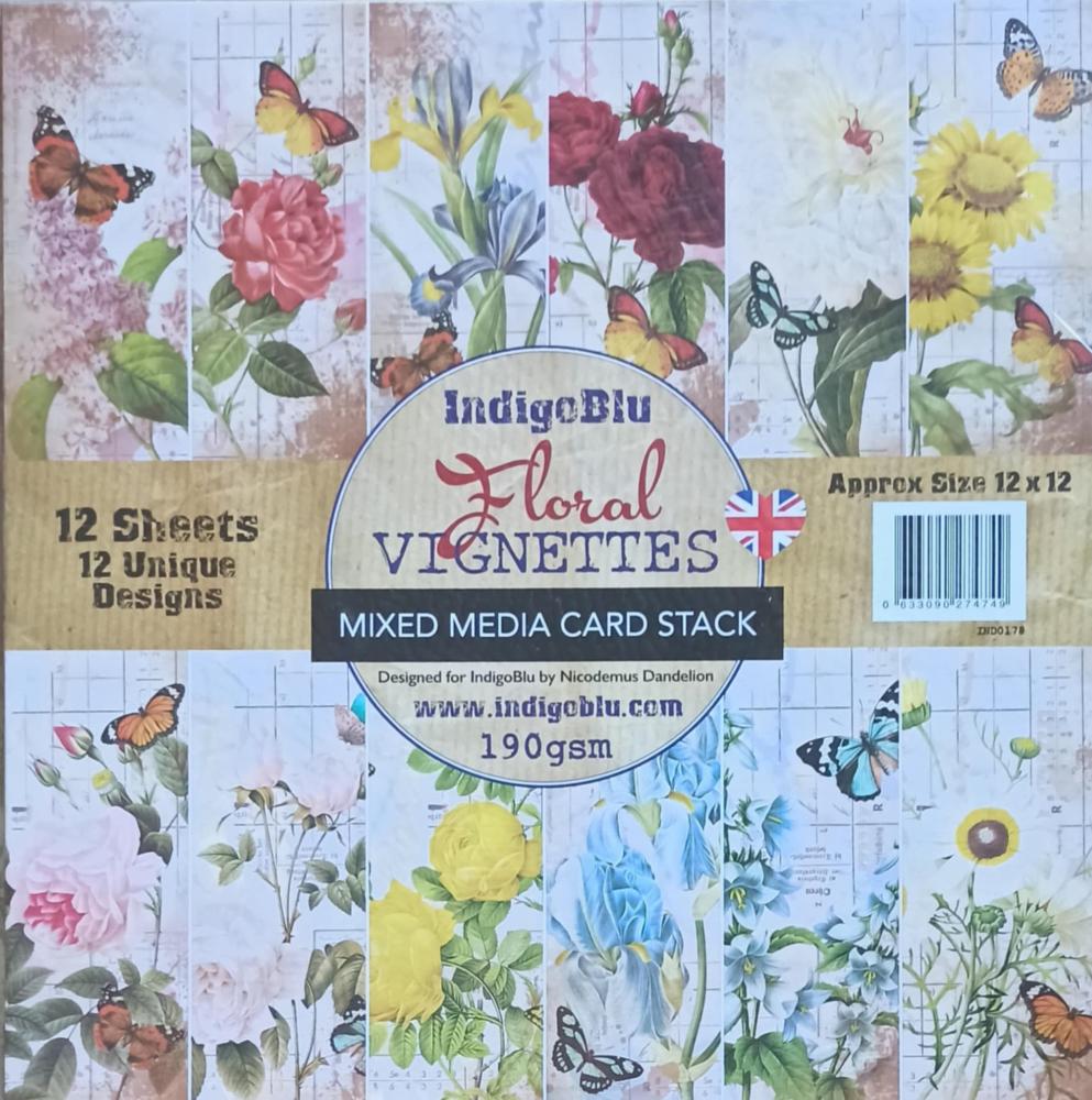 IndigoBlu Floral Vignettes 12x12 Paper Pad