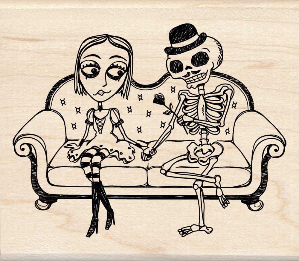 Inkadinkado Mounted Rubber Stamp Date Night