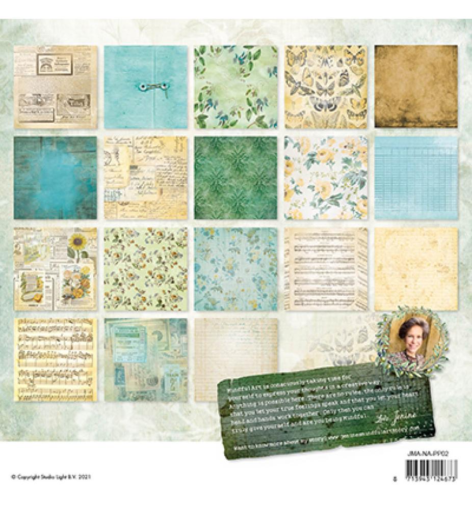 Jenine´s Mindful Art 8x8 Paper Pad Vintage Background New Awakening #02
