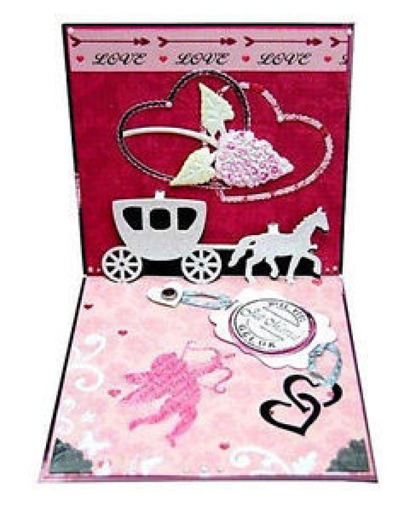 SALE JoyCrafts Stanzschablone Pop Up Karte Hochzeit #6003/2002