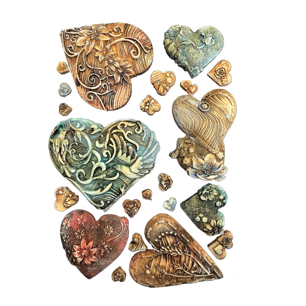 KACMA562 Stamperia Alice in Christmas A5 Silicone Mould Hearts
