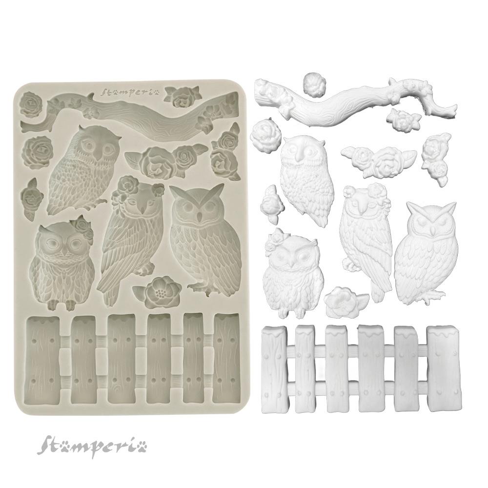 KACMA585 Stamperia The Owl's House A5 Silicone Mould Owls