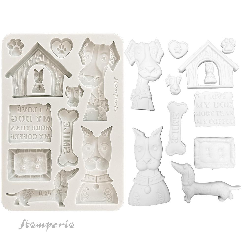 KACMA590 Stamperia Furry Friends A5 Silicone Mould I Love My Dog