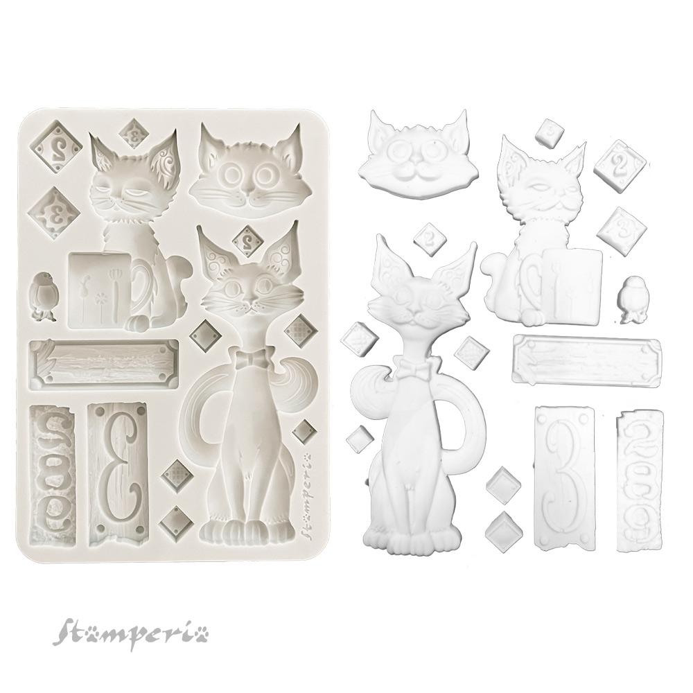 KACMA591 Stamperia Furry Friends A5 Silicone Mould Cat