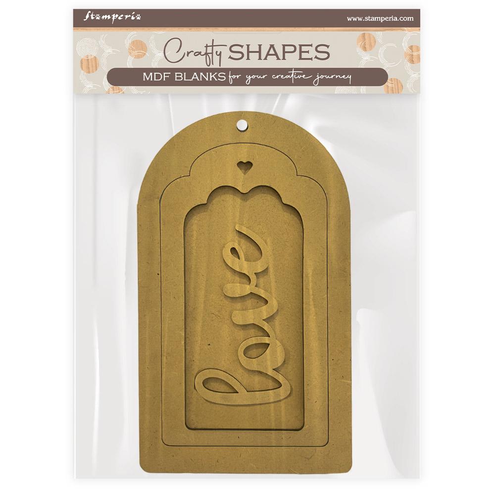 KLSM54 Stamperia Timeless MDF Crafty Shapes Blanks Tag