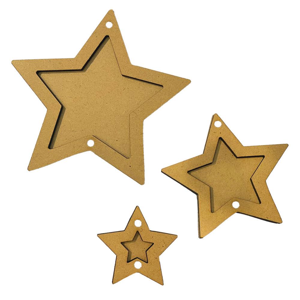 KLSM62 Stamperia The Owl's House MDF Crafty Shapes Blanks Stars