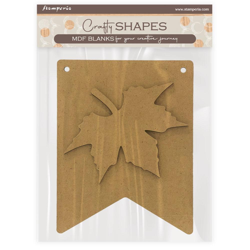 KLSM65 Stamperia Whispering Woods MDF Crafty Shapes Blanks Leaf