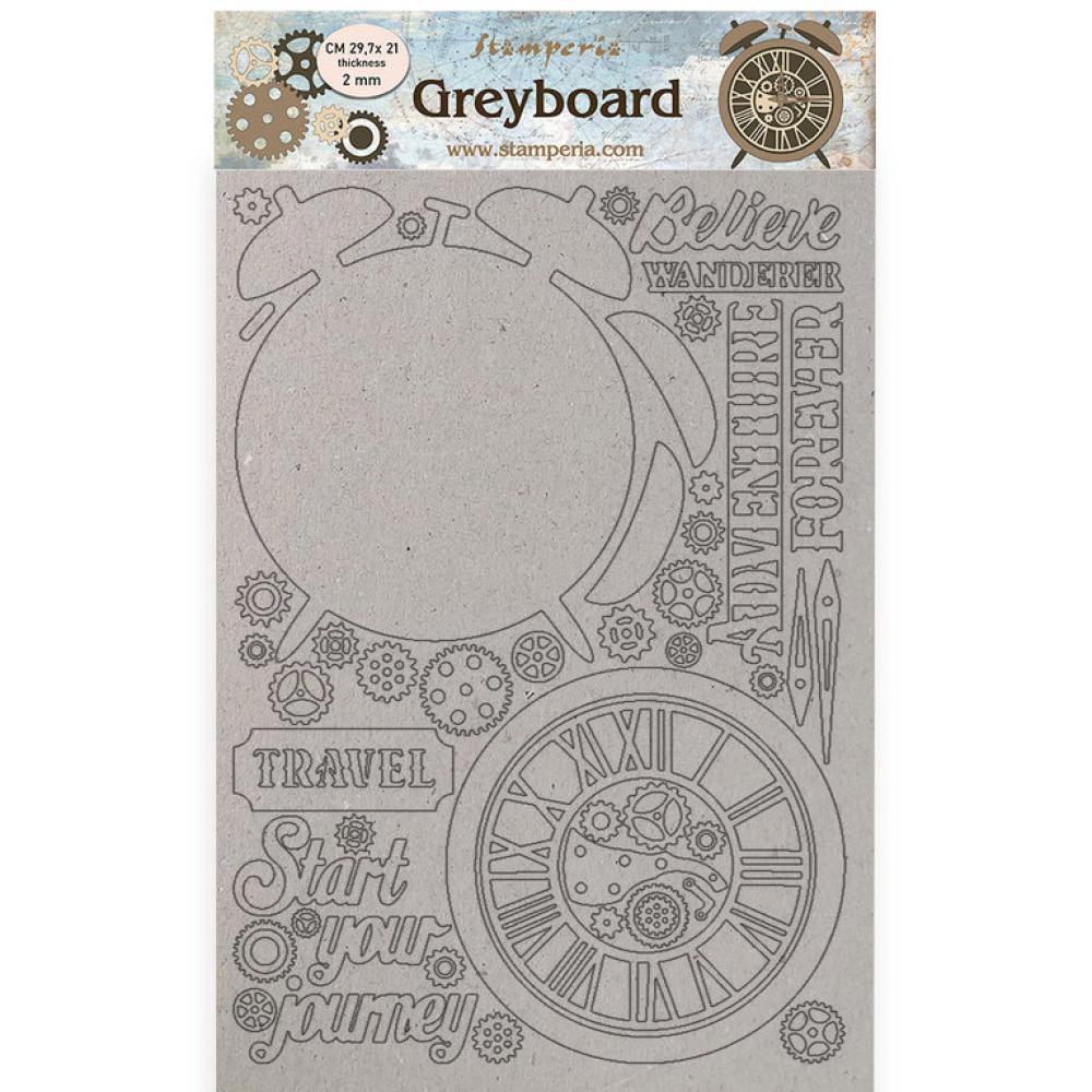 Stamperia A4 Greyboard Lady Vagabond Lifestyle Alarm Clock  #447