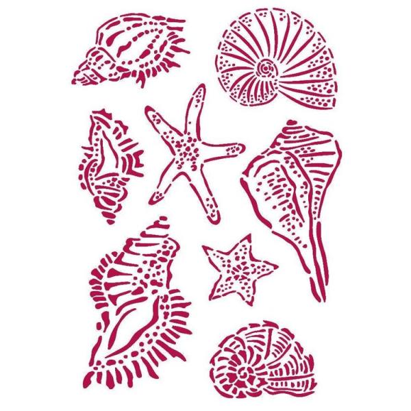 Stamperia Stencil G Romantic Sea Dream Shells #KSG463