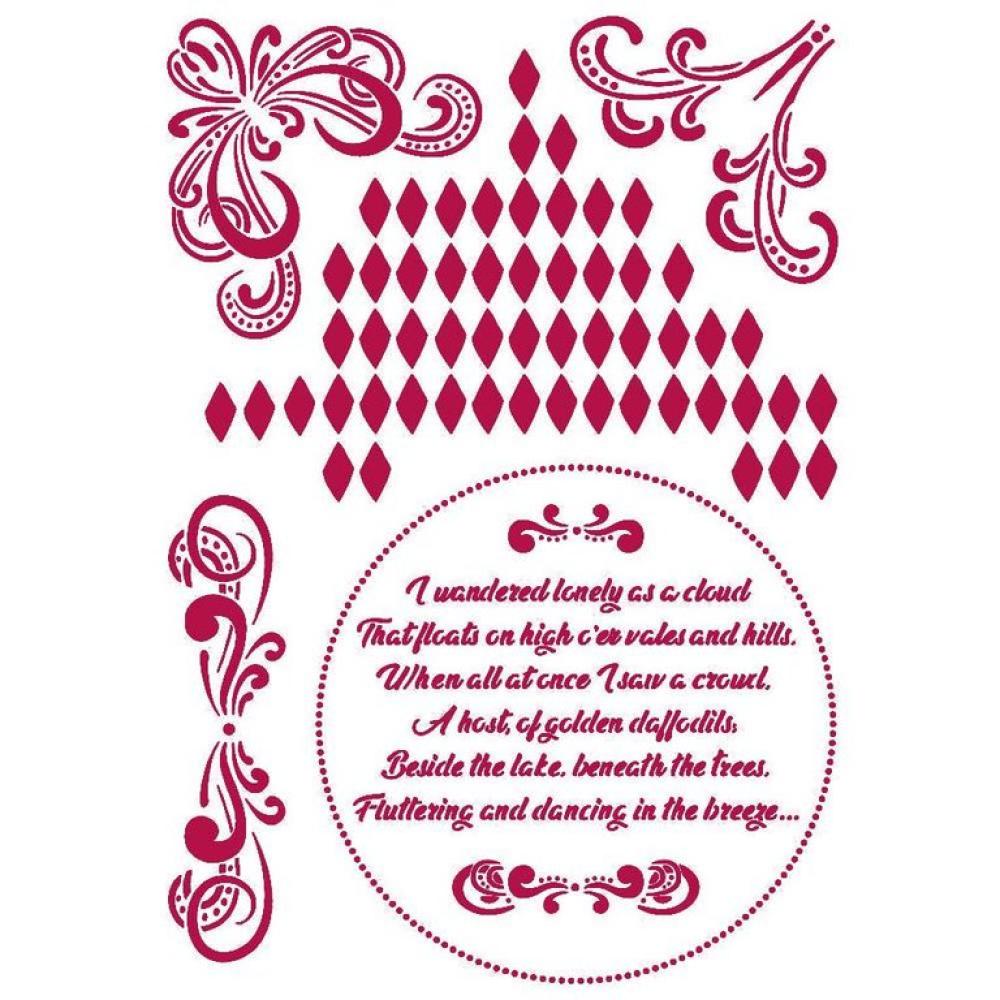Stamperia Stencil G Romantic Threads Corners #KSG464
